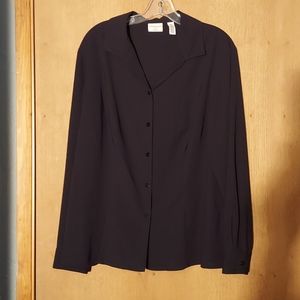 Black long sleeve button down blouse